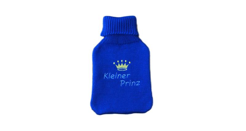 Wärmflasche, Kinderwärmflasche Kleiner Prinz, Wärmflaschenbezug, Babywärmflasche, Stickerei Krone, Goldkrone, Pesonalisierbar von Etsy - MANAStrickdesign