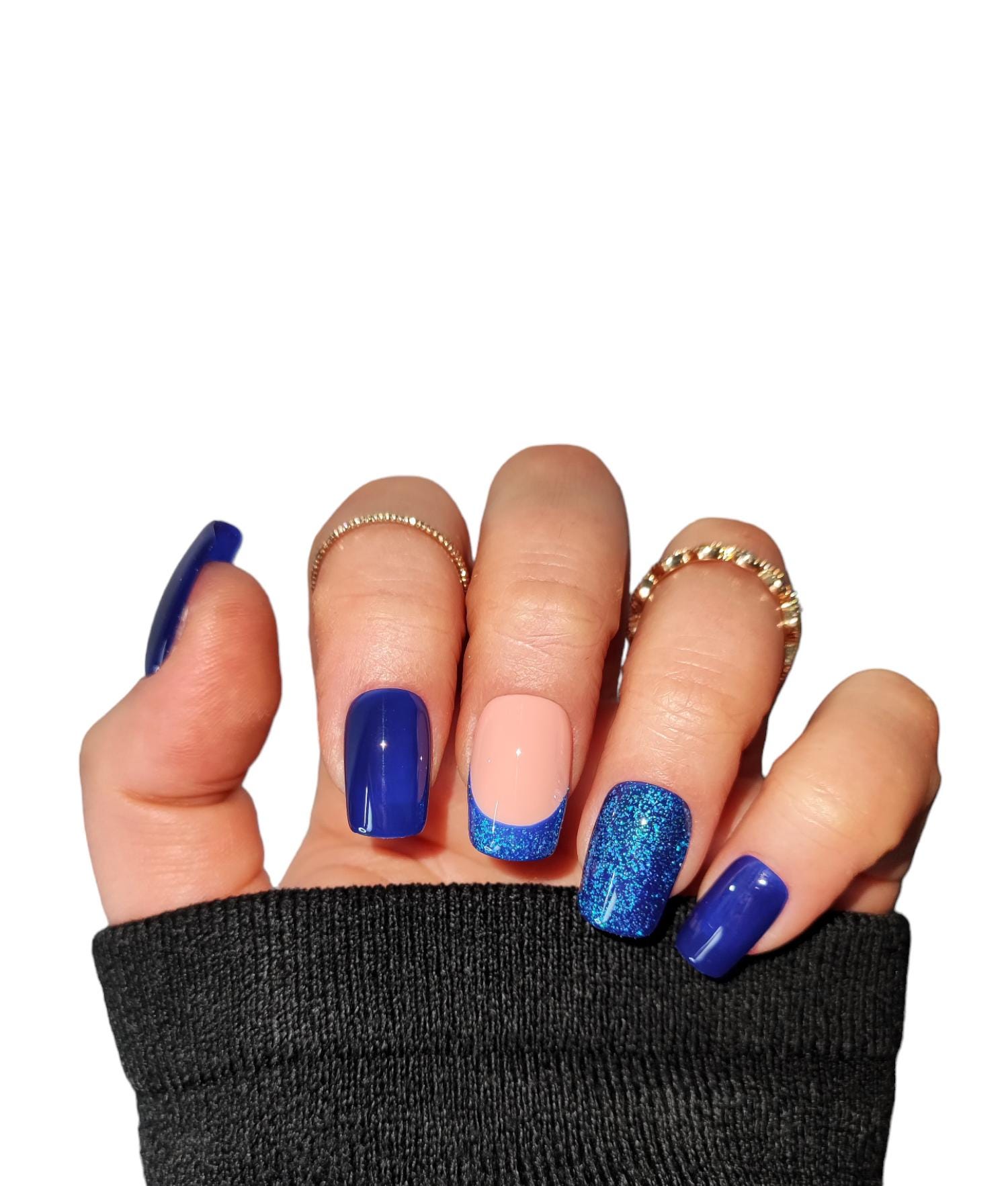 Press On Nails Dark Blue von Etsy - MEVANAILS