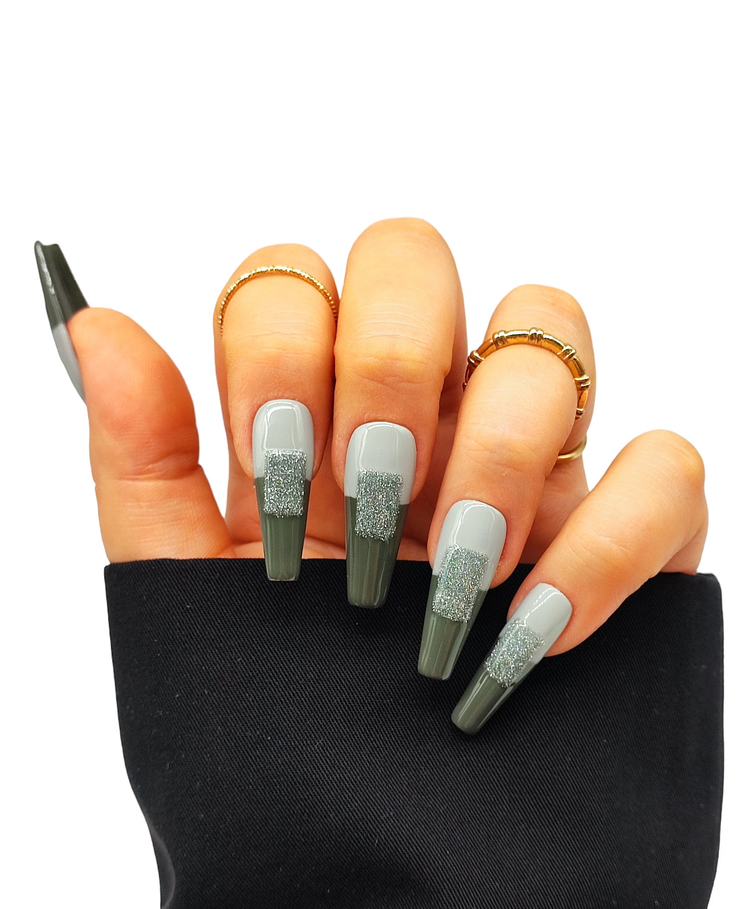 Press On Nails Grey von Etsy - MEVANAILS