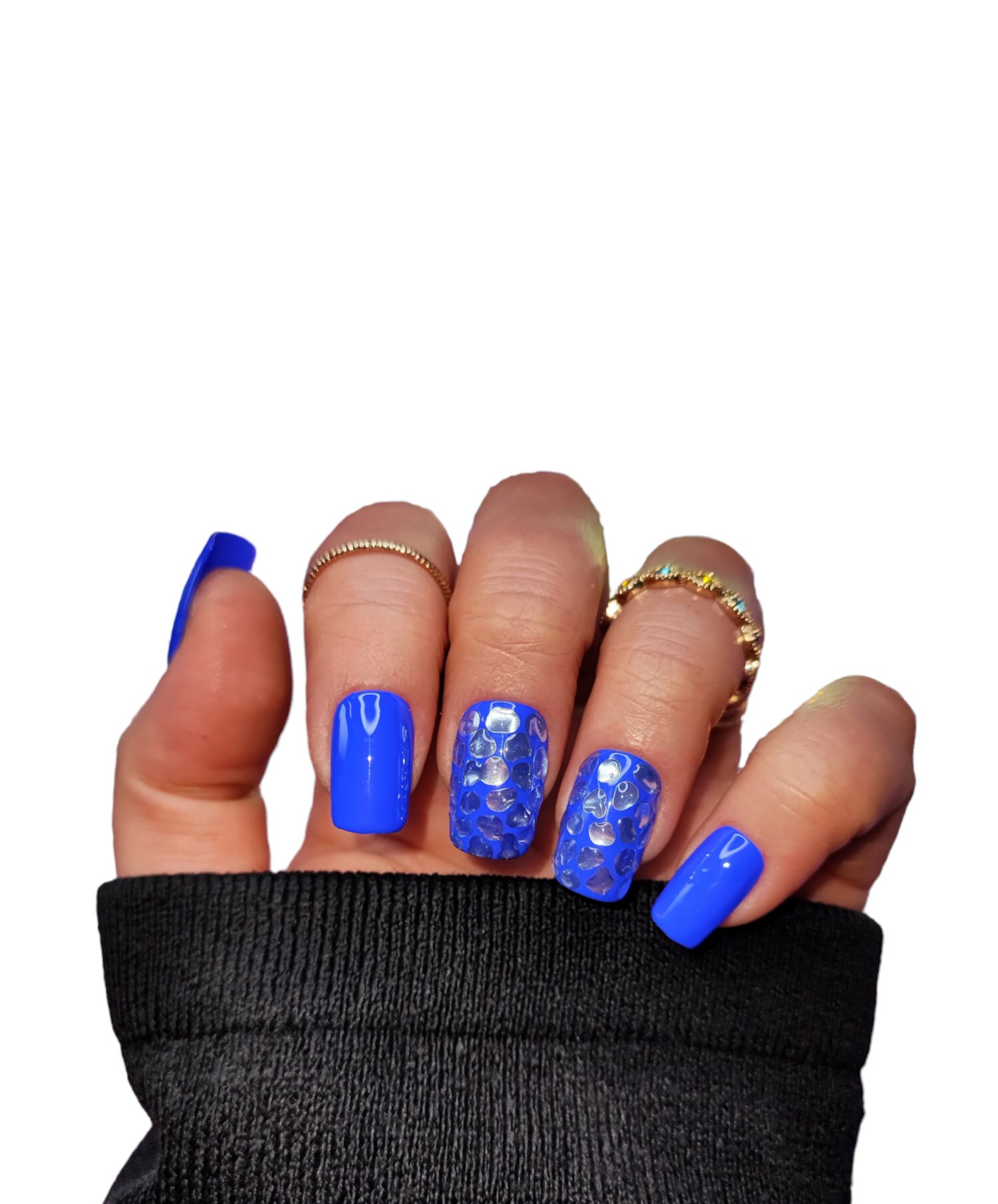 Press On Nails Mirror Blue von Etsy - MEVANAILS