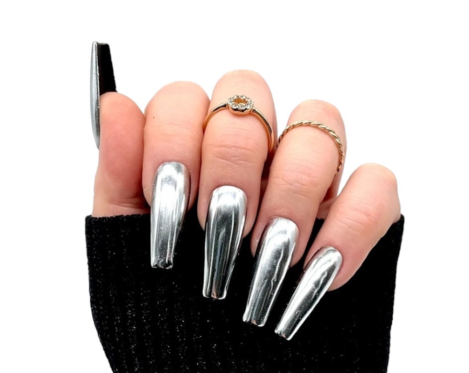 Press On Nails Mirror Chrome von Etsy - MEVANAILS