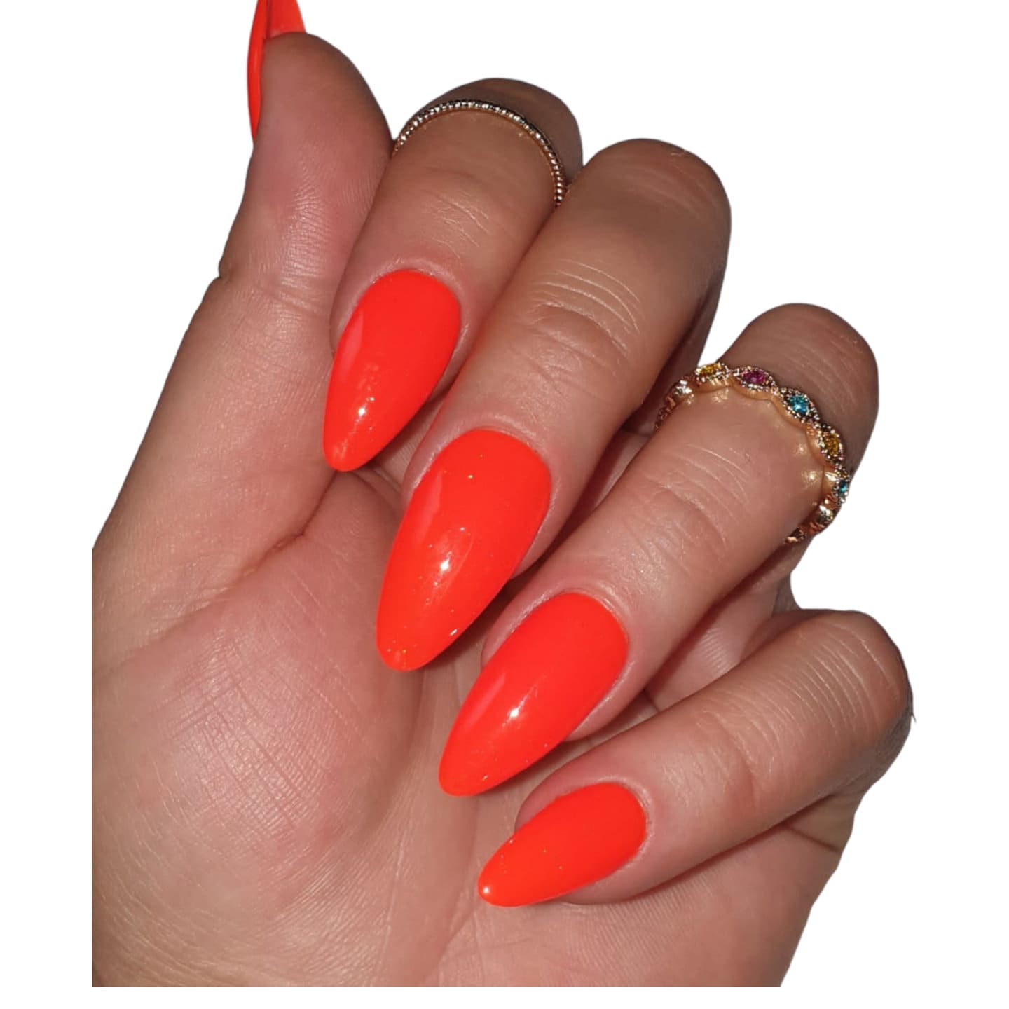 Press On Nails Neon Orange von Etsy - MEVANAILS