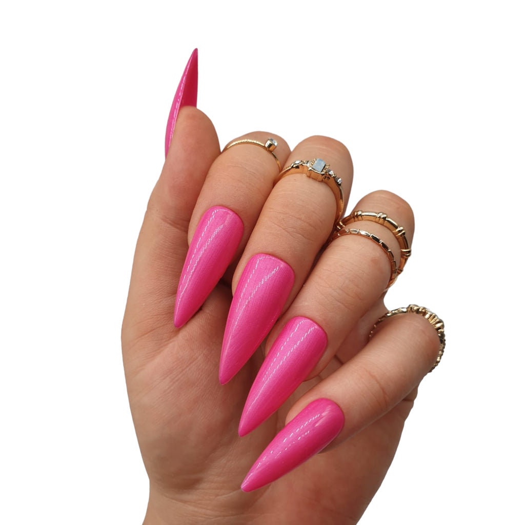 Press On Nails Pink Melone von Etsy - MEVANAILS