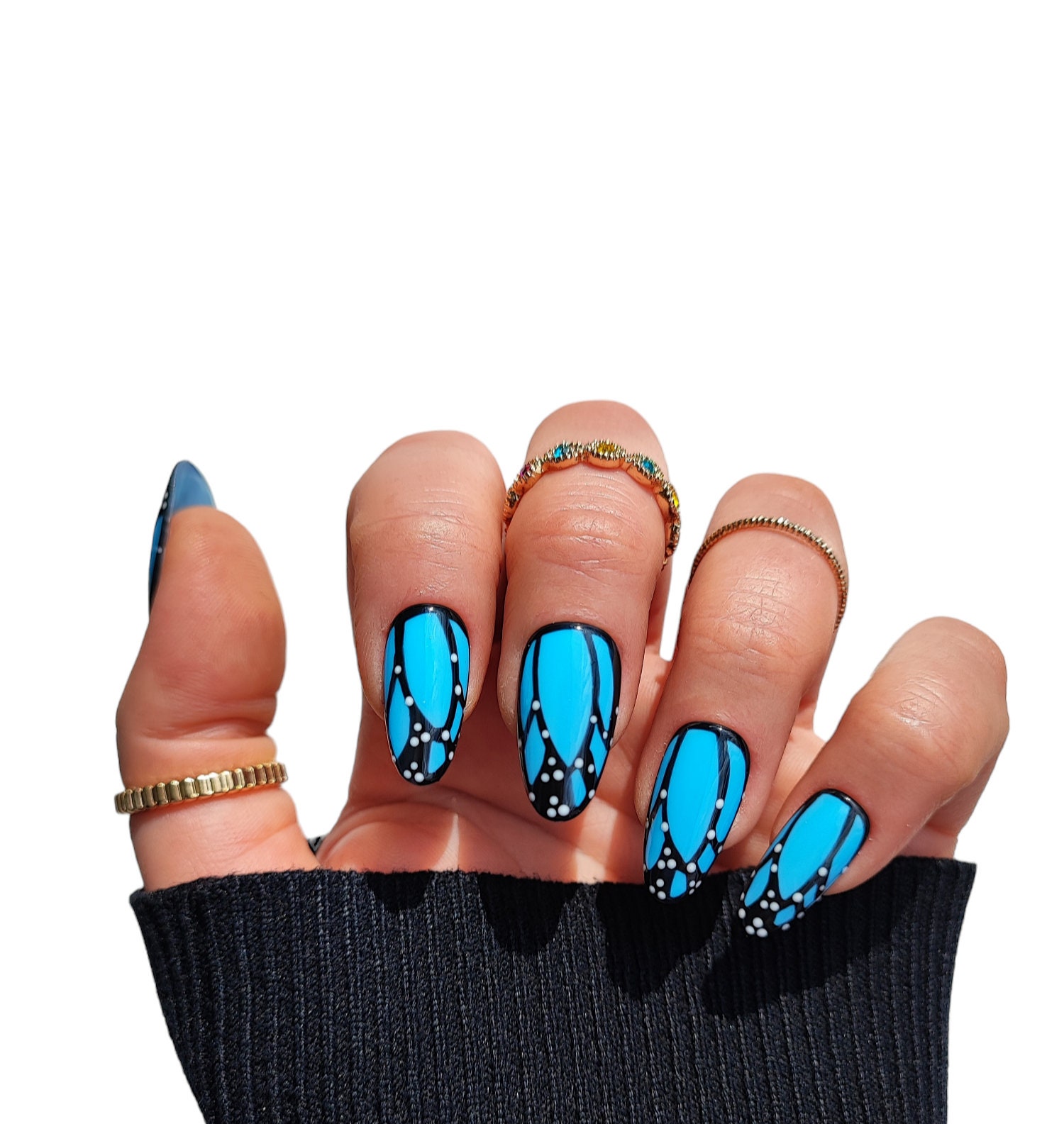 Press On Nails Sommer Baby Blau von Etsy - MEVANAILS