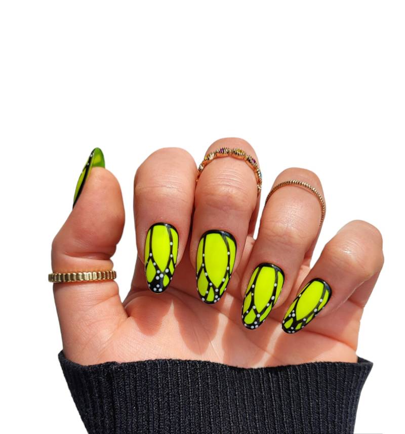 Press On Nails Sommer Neon Grün von Etsy - MEVANAILS