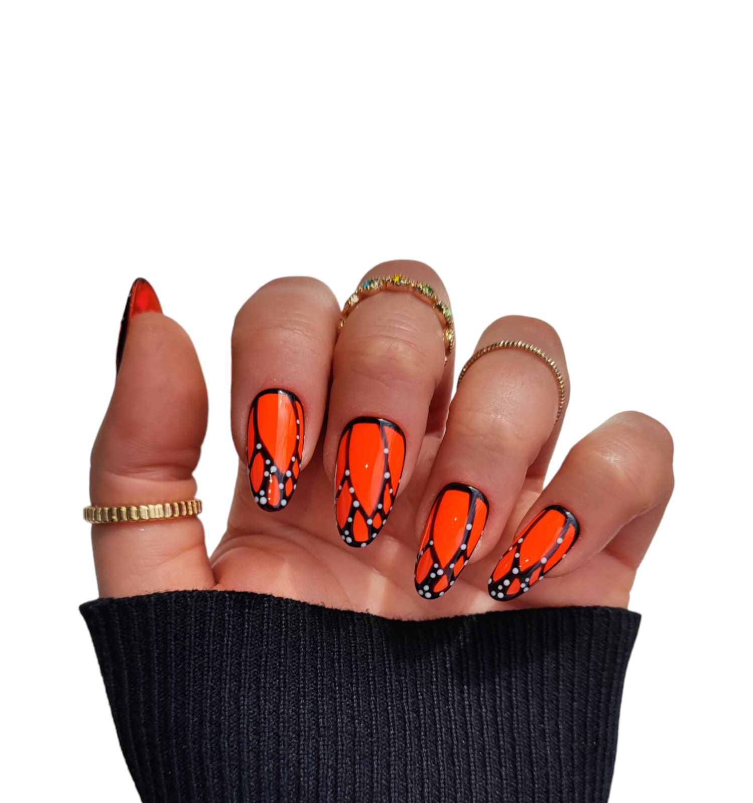 Press On Nails Sommer Neon Orange von Etsy - MEVANAILS