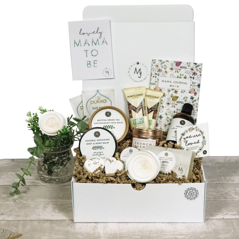 Luxus Schwangerschaft Self Care New Mum Pamper Hamper Geschenkbox | Öko Vegan Weiß von Etsy - MJArtisanGiftCo