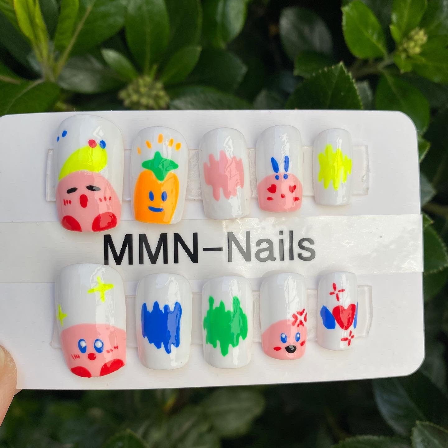 Set Von 10 Stück Nageldruck | Handgedruckte Nägel Cartoon Kawaii Anime von Etsy - MMNnails