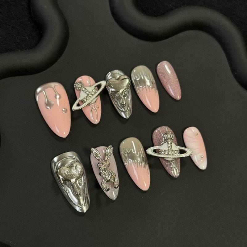 Celestial Blush Press On Nails Manicure/ Reuseable Nails/Medium Stiletto 20 Mm von Etsy - MYNAILPRESS