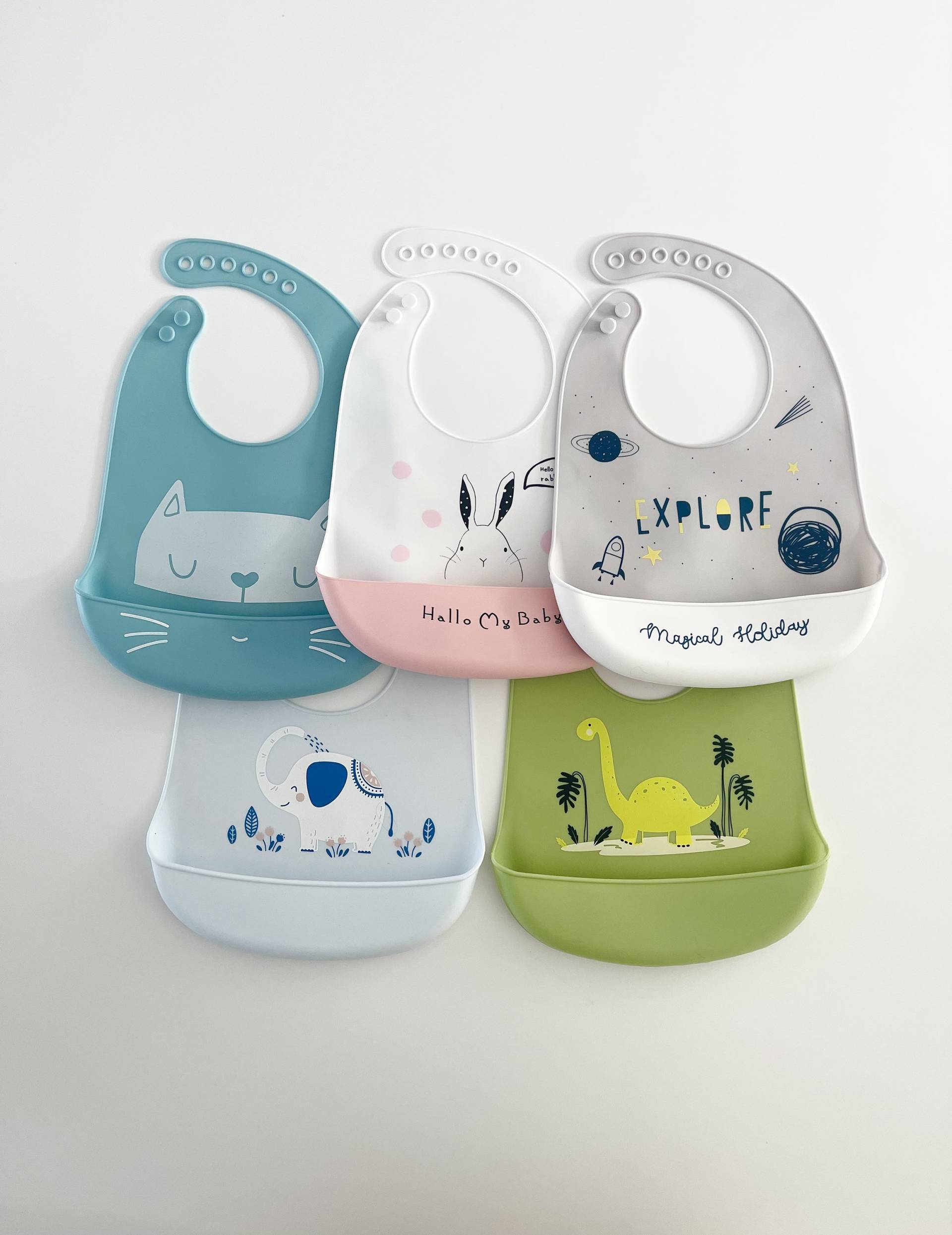 Baby/Kleinkind Verstellbares Silikon Lätzchen | Wasserdichtes Fangen Sie Alle Lebensmittel Baby 5 Designs von Etsy - MabelandBelle