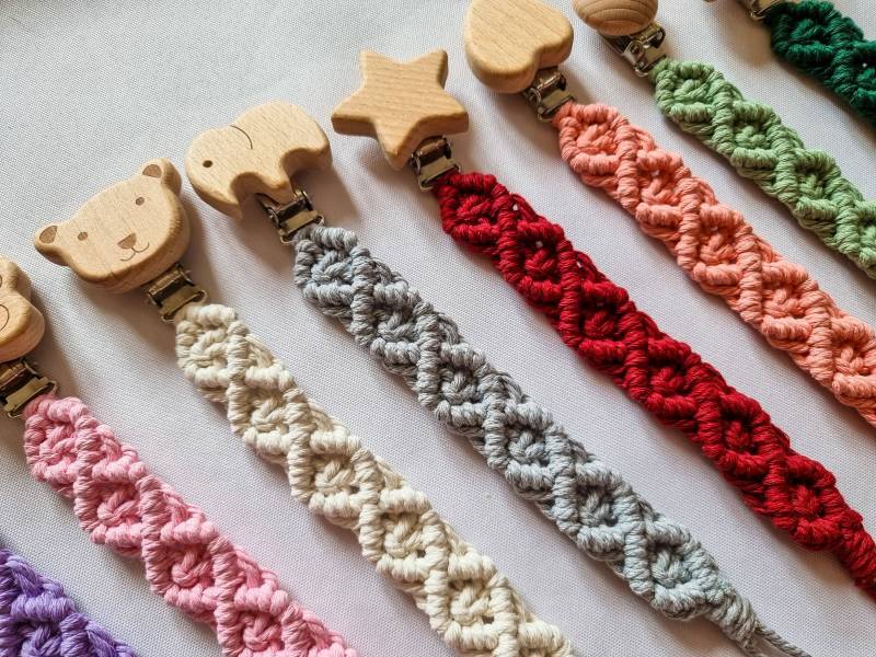 Baby Schnullerkette, Schnullerband, Accessoires, Schnullerkette von Etsy - MacramemakersUK