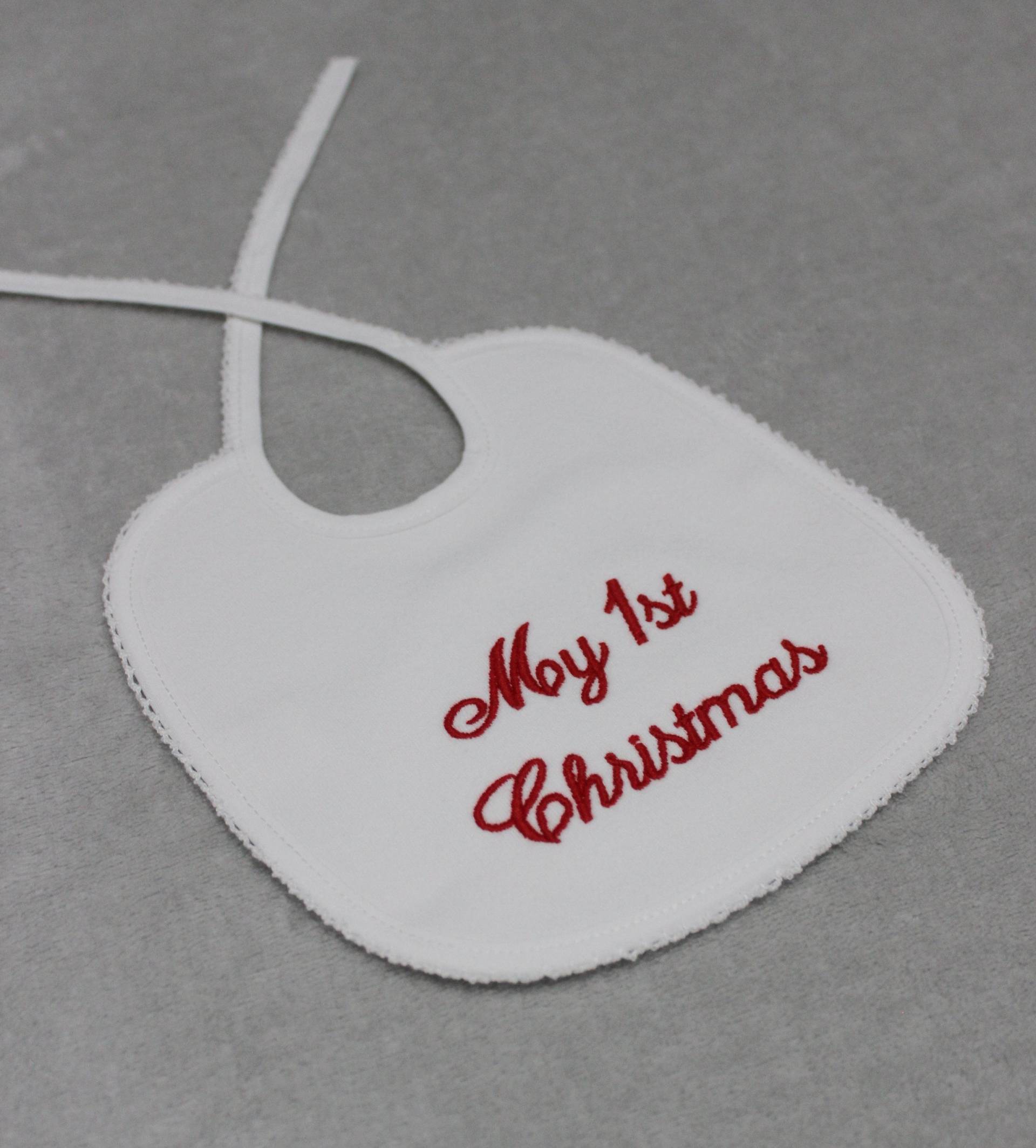 Personalisierte My 1st Christmas Lätzchen, Erstes Weihnachtsaccessoire Junge Mädchen von Etsy - MadameDourado