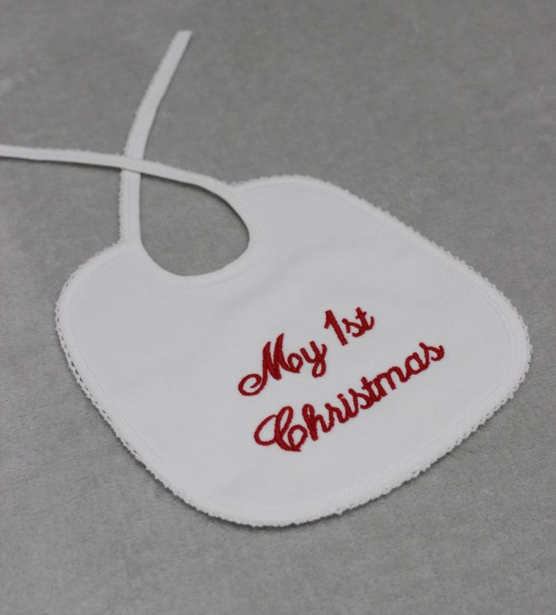 Personalisierte My 1st Christmas Lätzchen, Erstes Weihnachtsaccessoire Junge Mädchen von Etsy - MadameDourado