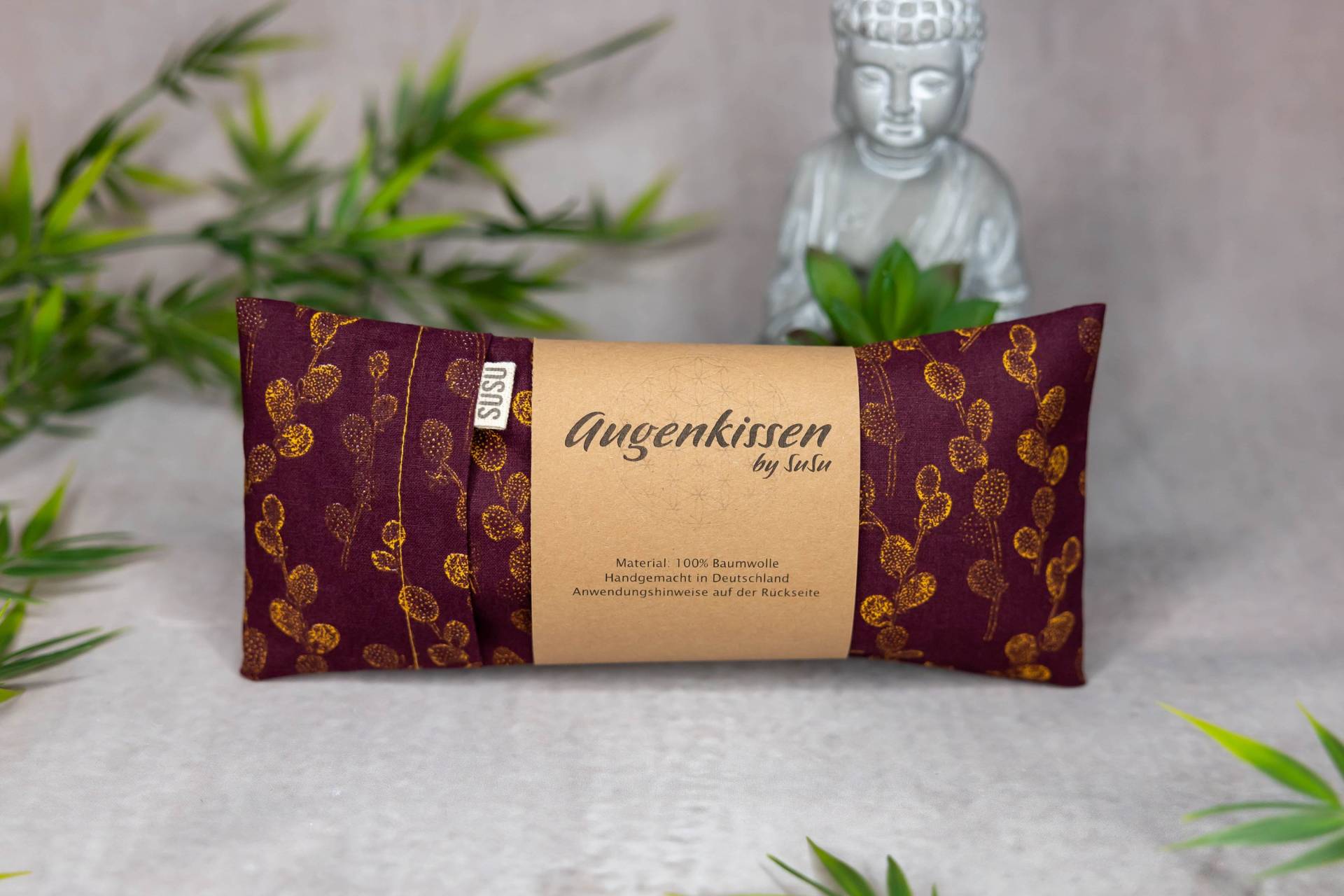 Augenkissen Bordeaux Blätter Yoga Meditation Entspannung Homeoffice Lavendel Sandelholz Baumwolle Vegan von Etsy - MadeBySuSu