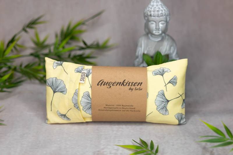 Augenkissen Gelb Ginkgo Yoga Meditation Entspannung Homeoffice Lavendel Sandelholz Baumwolle Vegan von Etsy - MadeBySuSu