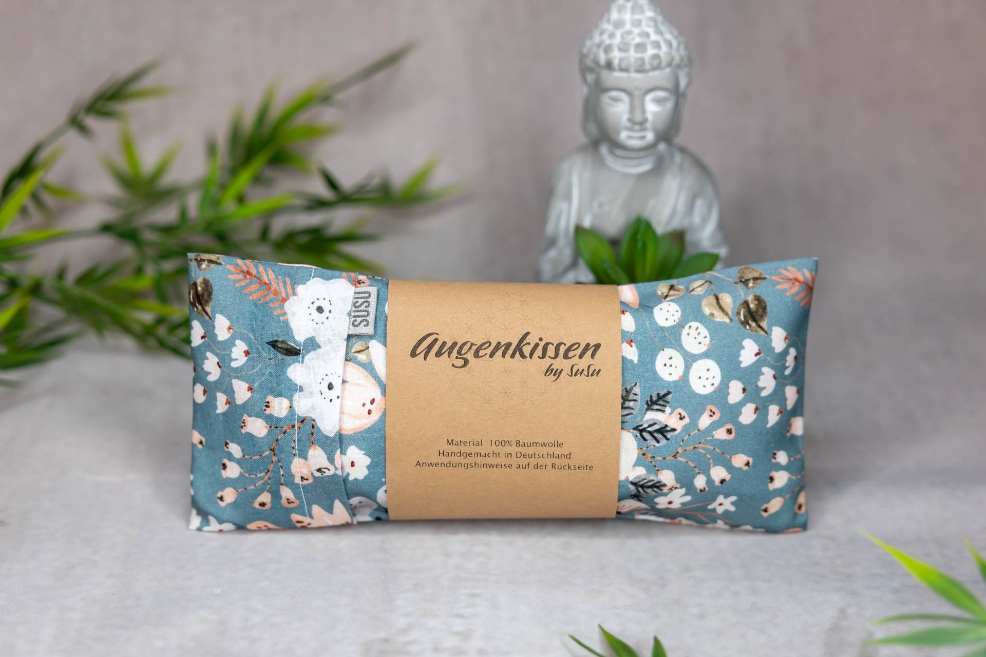 Augenkissen Graublau Taubenblau Blüten Floral Yoga Meditation Entspannung Homeoffice Lavendel Sandelholz Baumwolle Vegan von Etsy - MadeBySuSu