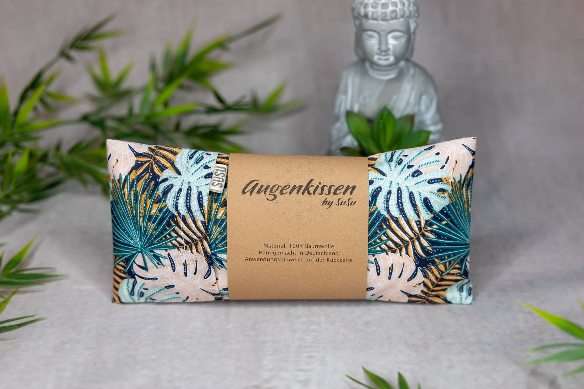 Augenkissen Grün Petrol Mint Monstera Yoga Meditation Entspannung Homeoffice Lavendel Sandelholz Palo Santo Baumwolle Vegan von Etsy - MadeBySuSu