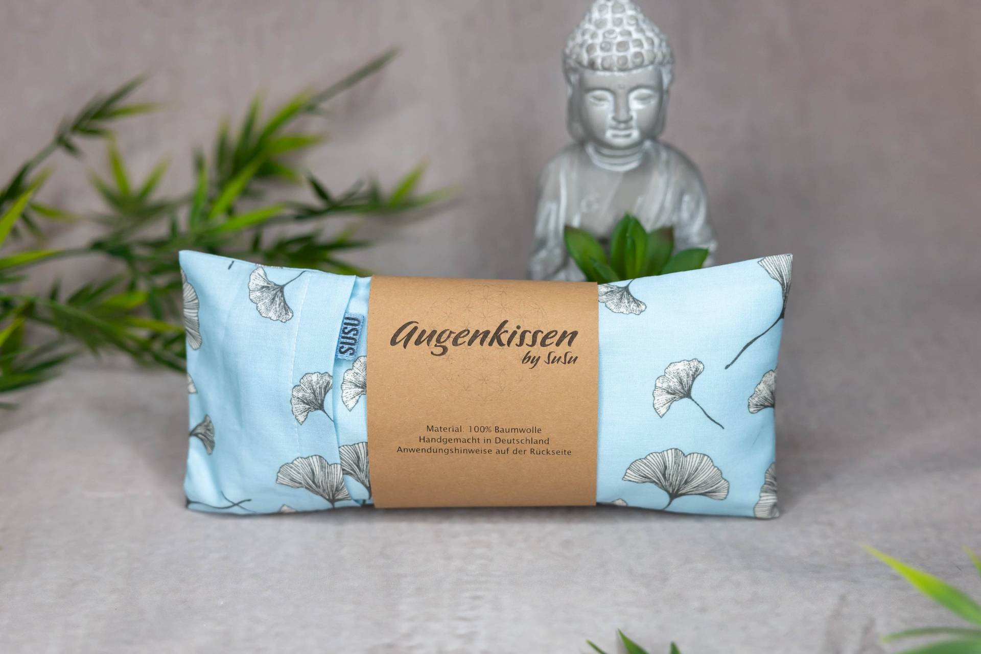 Augenkissen Hellblau Ginkgo Yoga Meditation Entspannung Homeoffice Lavendel Sandelholz Palo Santo Baumwolle Vegan von Etsy - MadeBySuSu