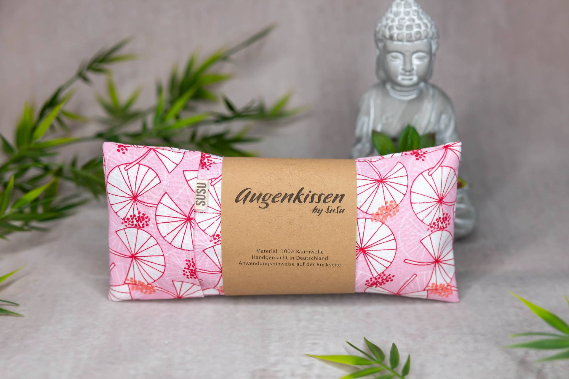 Augenkissen Pink Rosa Weiß Fächer Yoga Meditation Entspannung Homeoffice Lavendel Sandelholz Palo Santo Baumwolle Vegan von Etsy - MadeBySuSu