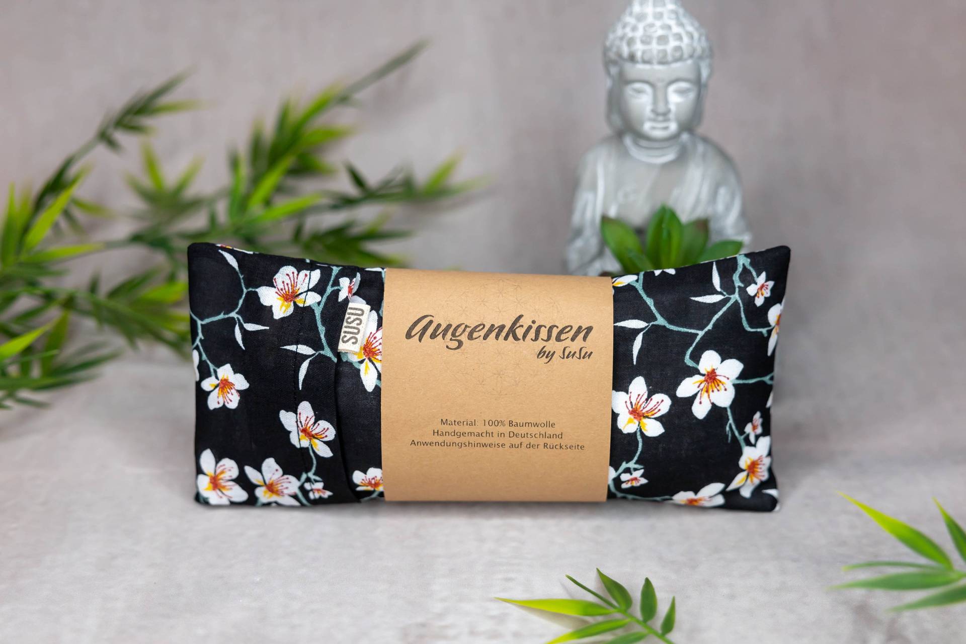 Augenkissen Schwarz Kirschblüten Yoga Meditation Entspannung Homeoffice Lavendel Sandelholz Baumwolle Vegan von Etsy - MadeBySuSu