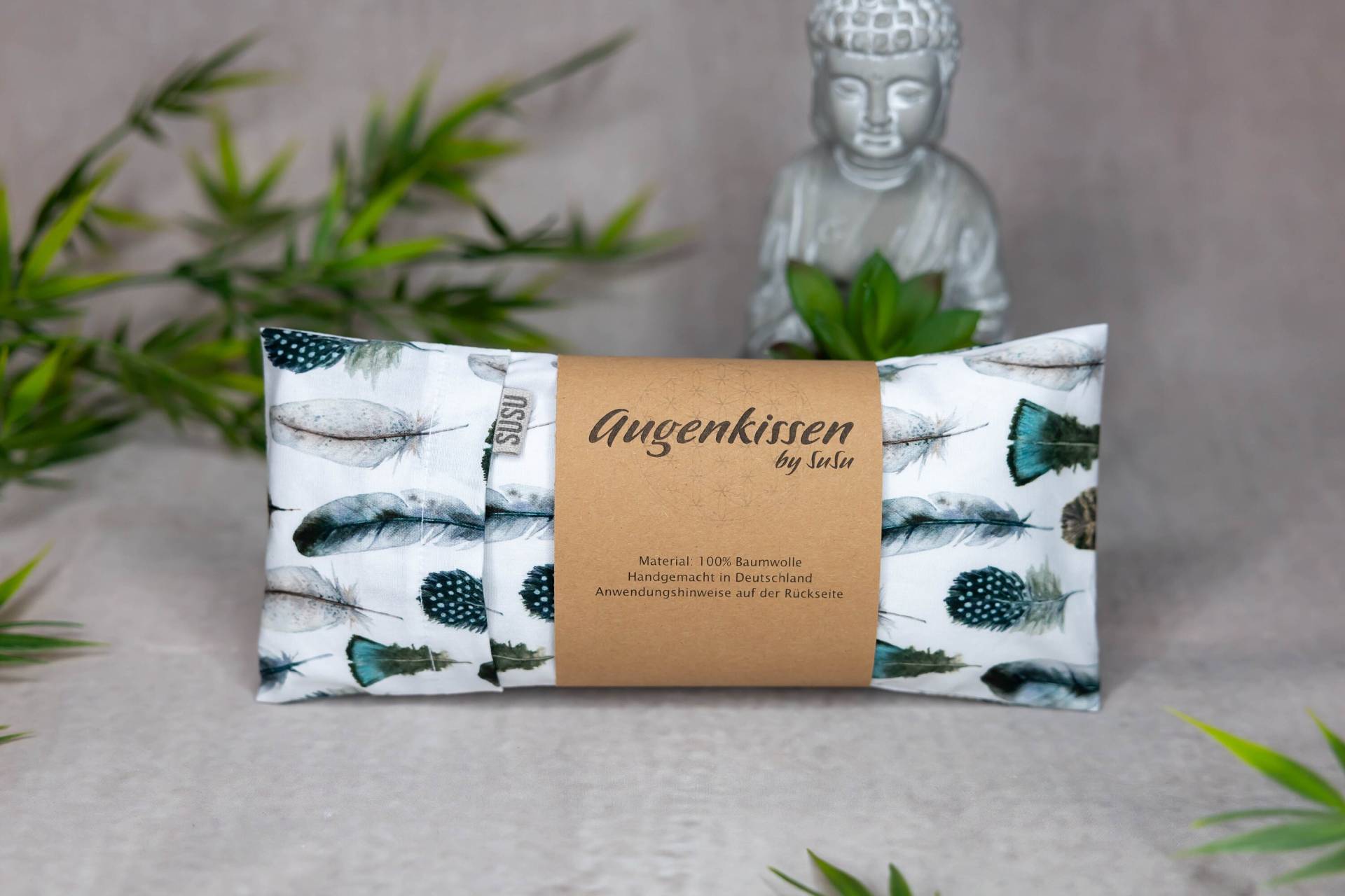 Augenkissen Weiß Federn Yoga Meditation Entspannung Homeoffice Lavendel Sandelholz Baumwolle Vegan von Etsy - MadeBySuSu