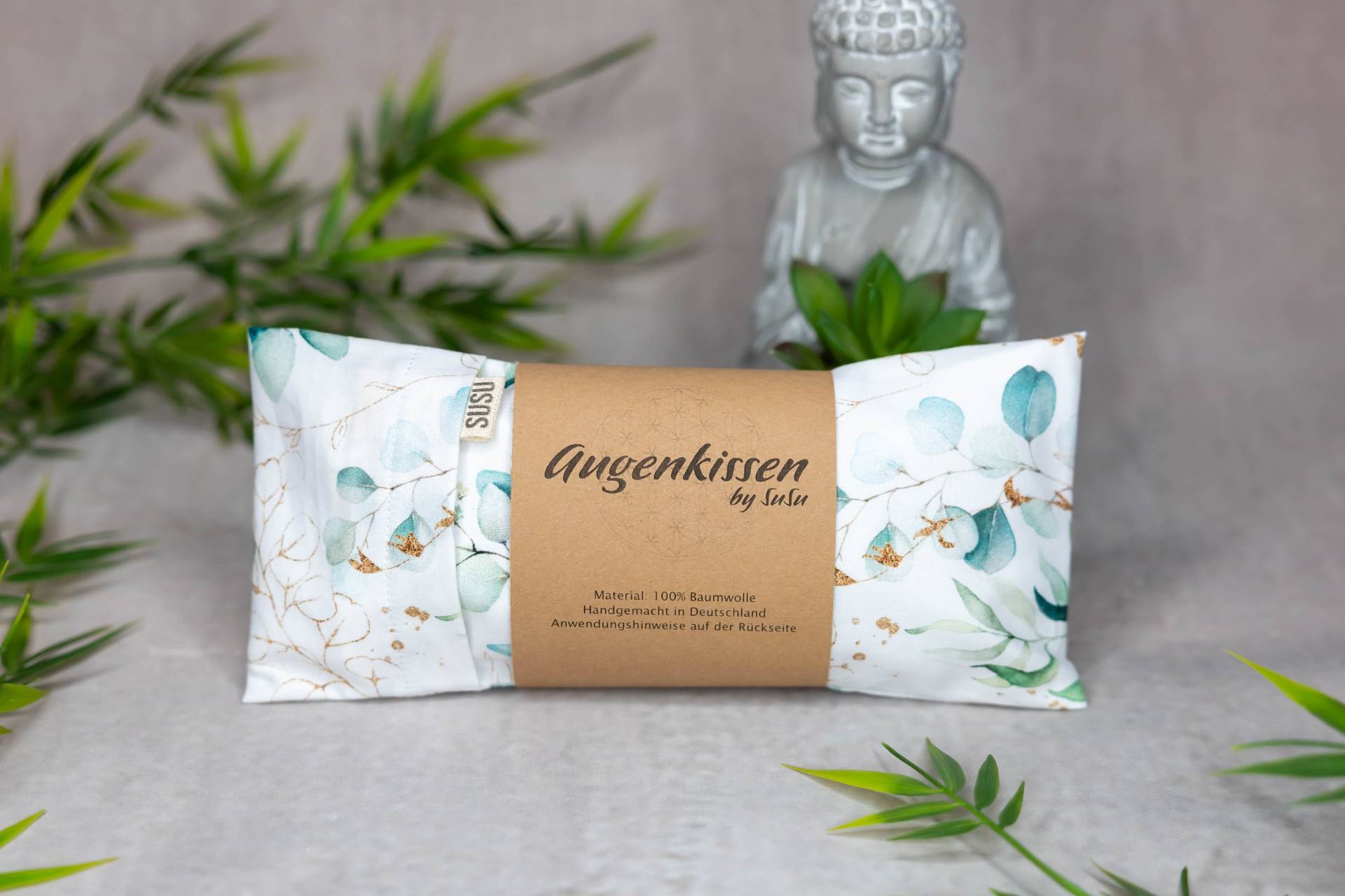 Augenkissen Weiß Grün Eukalyptus Yoga Meditation Entspannung Homeoffice Lavendel Sandelholz Palo Santo Baumwolle Vegan von Etsy - MadeBySuSu