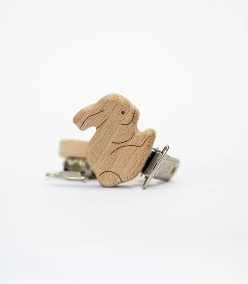 Schnullerclip "Bunny" Aus Buchenholz von Etsy - MahinaMakramee