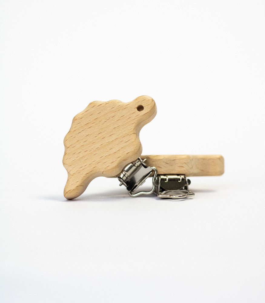 Schnullerclip "Dino" Aus Buchenholz von Etsy - MahinaMakramee