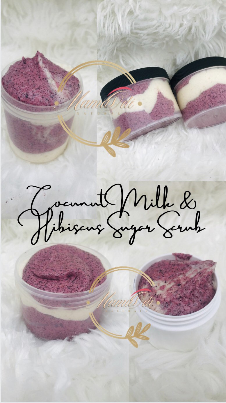 Coconut Milk & Hibiscus Foaming Schlagkörper Zuckerpeeling von Etsy - MamaOdiNaturals