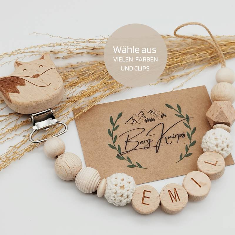 Schnullerkette Mit Namen Personalisiert Jungen Mädchen | Babygeschenk Zur Geburt von Etsy - ManufakturBergKnirps