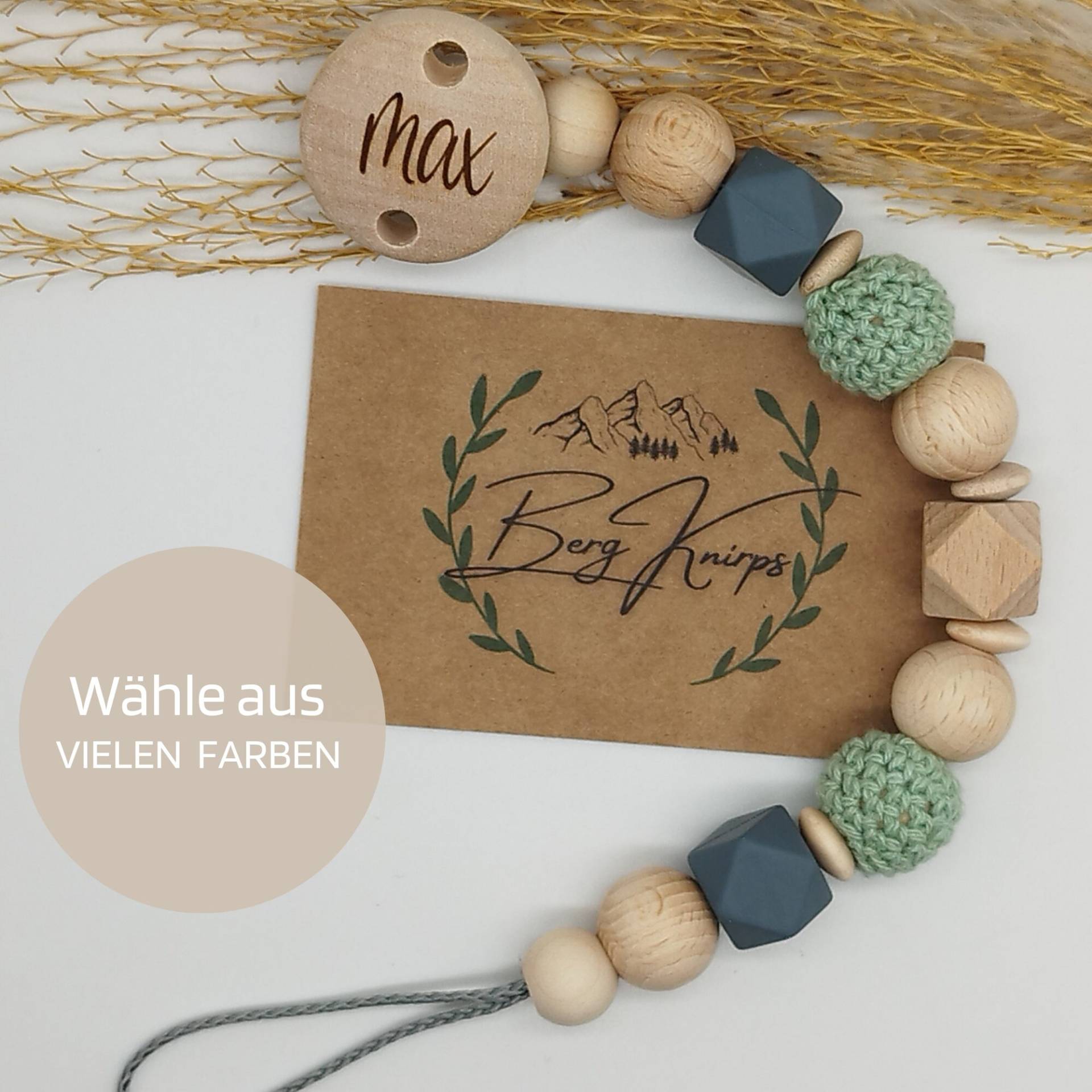 Schnullerkette Personalisiert Jungen Mädchen von Etsy - ManufakturBergKnirps