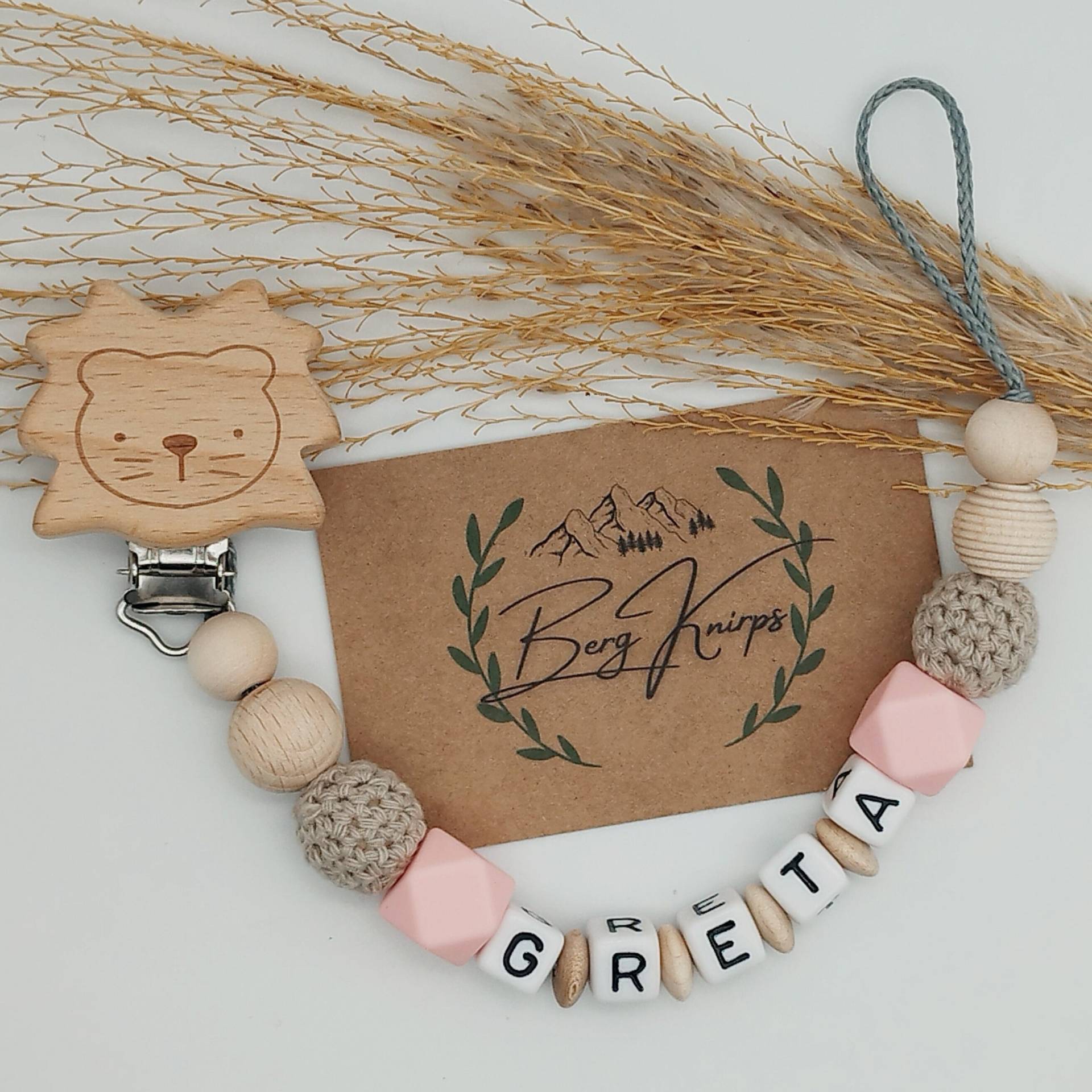 Schnullerkette Personalisiert Mädchen Rosa von Etsy - ManufakturBergKnirps