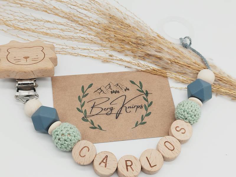 Schnullerkette Personalisiert Mit Namen Junge Mädchen | Babygeschenk Zur Geburt Löwe Fuchs Elefant von Etsy - ManufakturBergKnirps