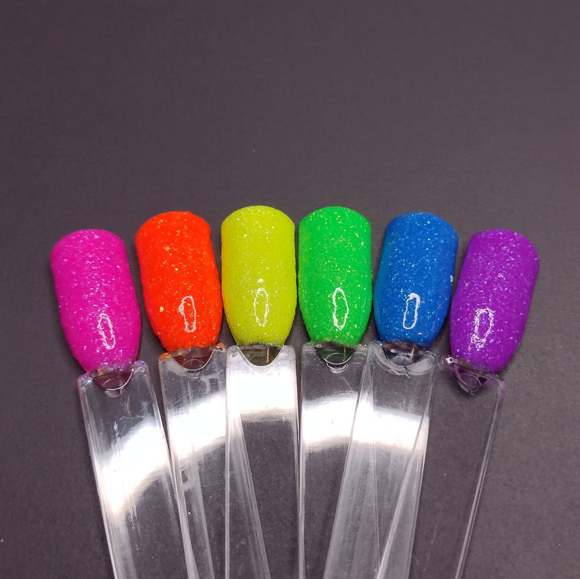 Shimmer in The Bright Collection | Set Acryl Nail Dip Pulver - Neon/Fluoreszierend von Etsy - MardiGrasNails