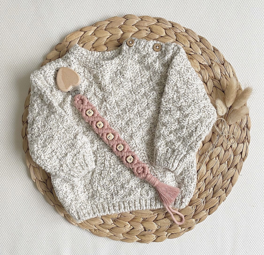 Makramee Schnullerkette von Etsy - MariLeoBabystore