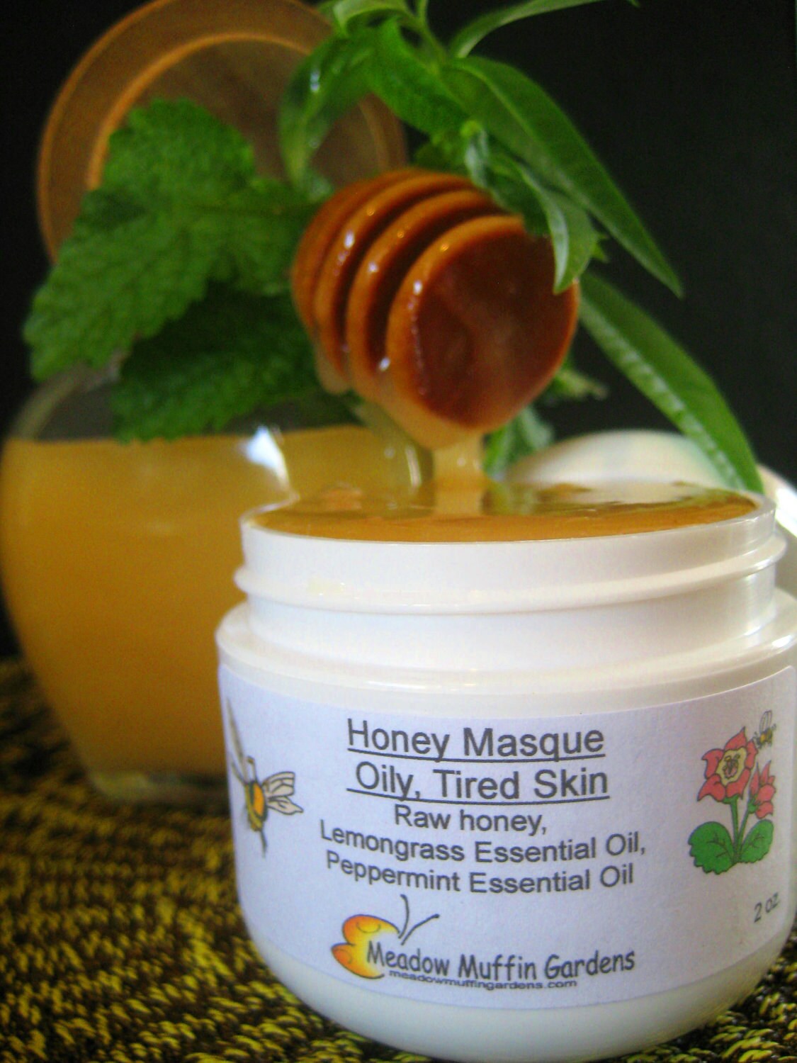 Gesichtsmaske, Bio-Rohhonig, Pfefferminze, Zitronengras-Aromatherapie Gesichtsmaske, Bio-Rohhonig, Pfefferminze, Zitronengras-Aromatherapie von Etsy - MeadowMuffinGardens