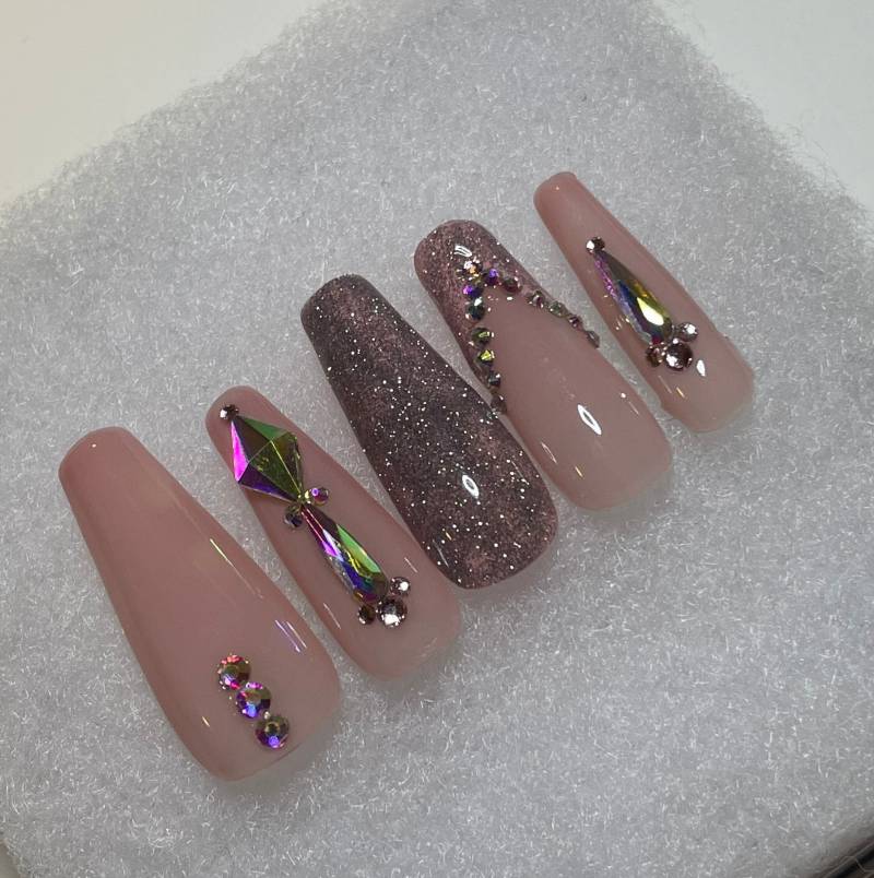 Baby Pink Bling Press On Nails | Sarg von Etsy - MielBree