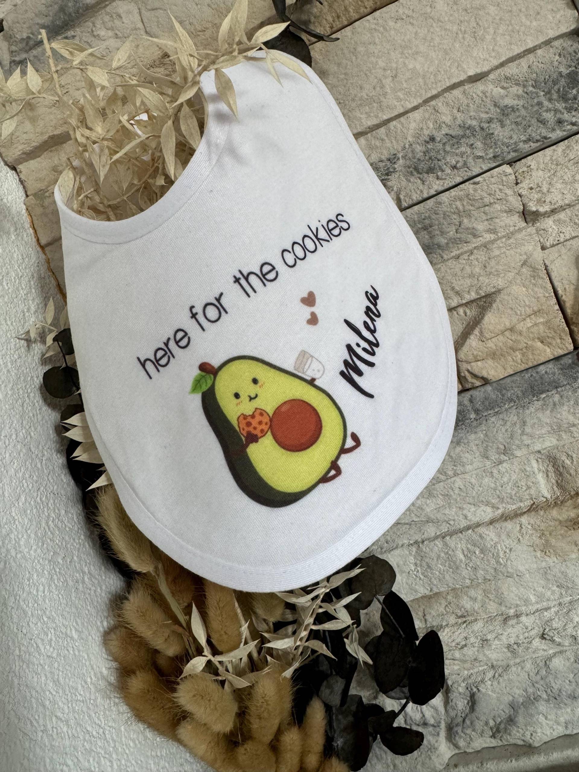 Personalisierte Geschenke Baby Lätzchen Cookies Avocado Keks Krümelmonster Geschenk Babyparty Babyshower Geburt Halstuch 2025 von Etsy - Milevo