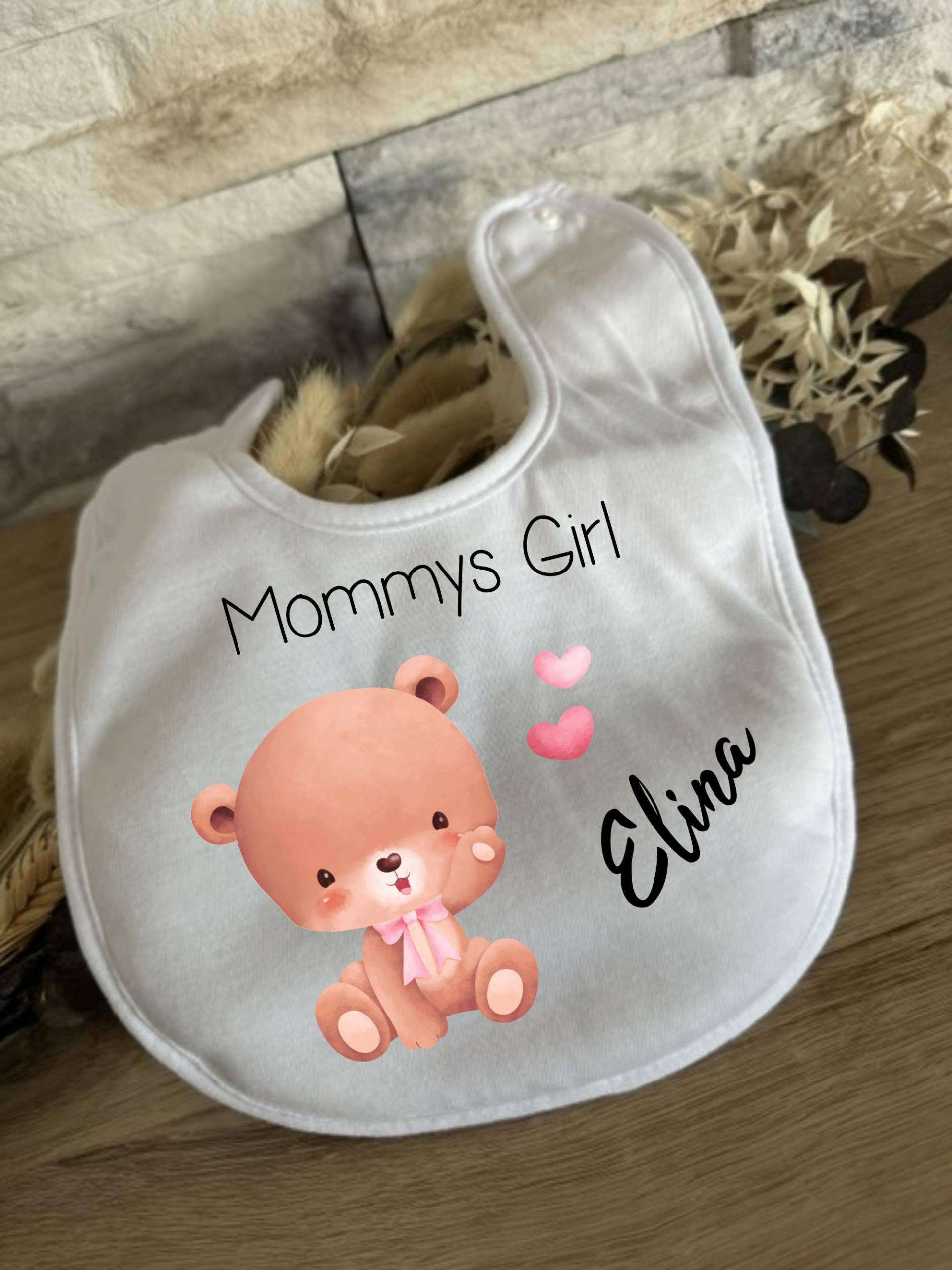 Personalisierte Geschenke Baby Lätzchen Mommys Daddys Girl Teddy Bär Name Geschenk Geburt Babyparty Babyshower Halstuch 2025 von Etsy - Milevo