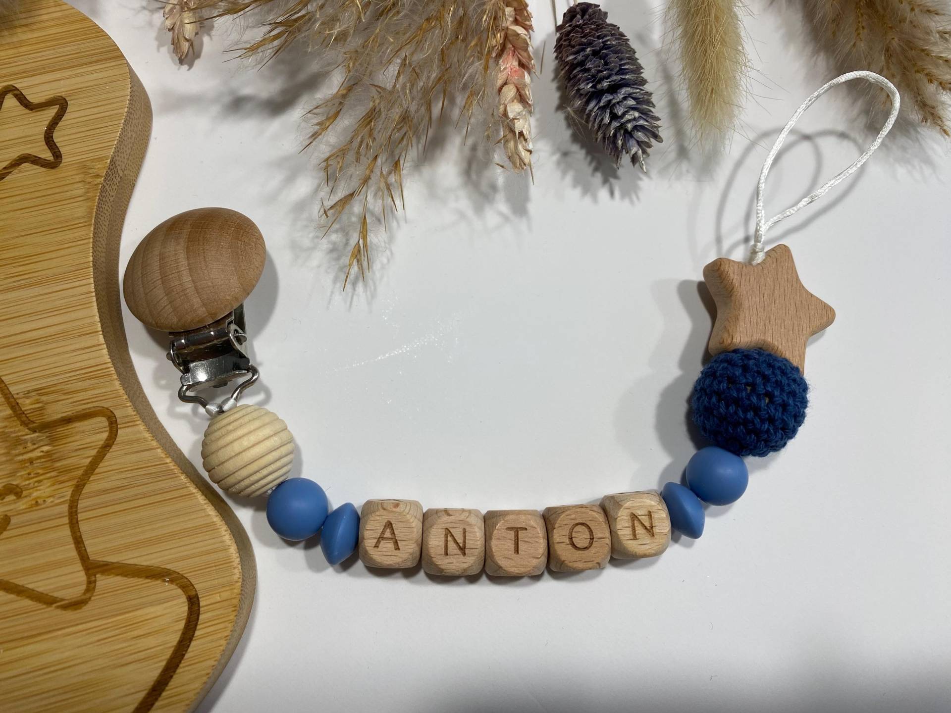 Schnullerkette Mit Stern | Blau Personalisiert Junge Geburtsgeschenk Namen Babygeschenk von Etsy - MindfulWallDesigns