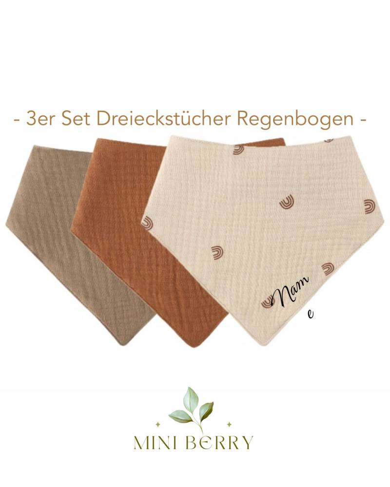 Dreieckstuch 3Er Set Baby Und Kleinkind Halstuch Spucktuch Musselintuch Mulltuch Lätzchen Baumwolle Musselin Geschenk Geburt Taufe von Etsy - MiniBerryDe