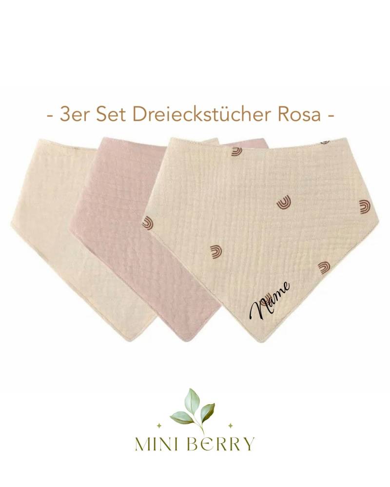 Dreieckstuch 3Er Set Baby Und Kleinkind Halstuch Spucktuch Musselintuch Mulltuch Lätzchen Baumwolle Musselin Geschenk Geburt Taufe von Etsy - MiniBerryDe