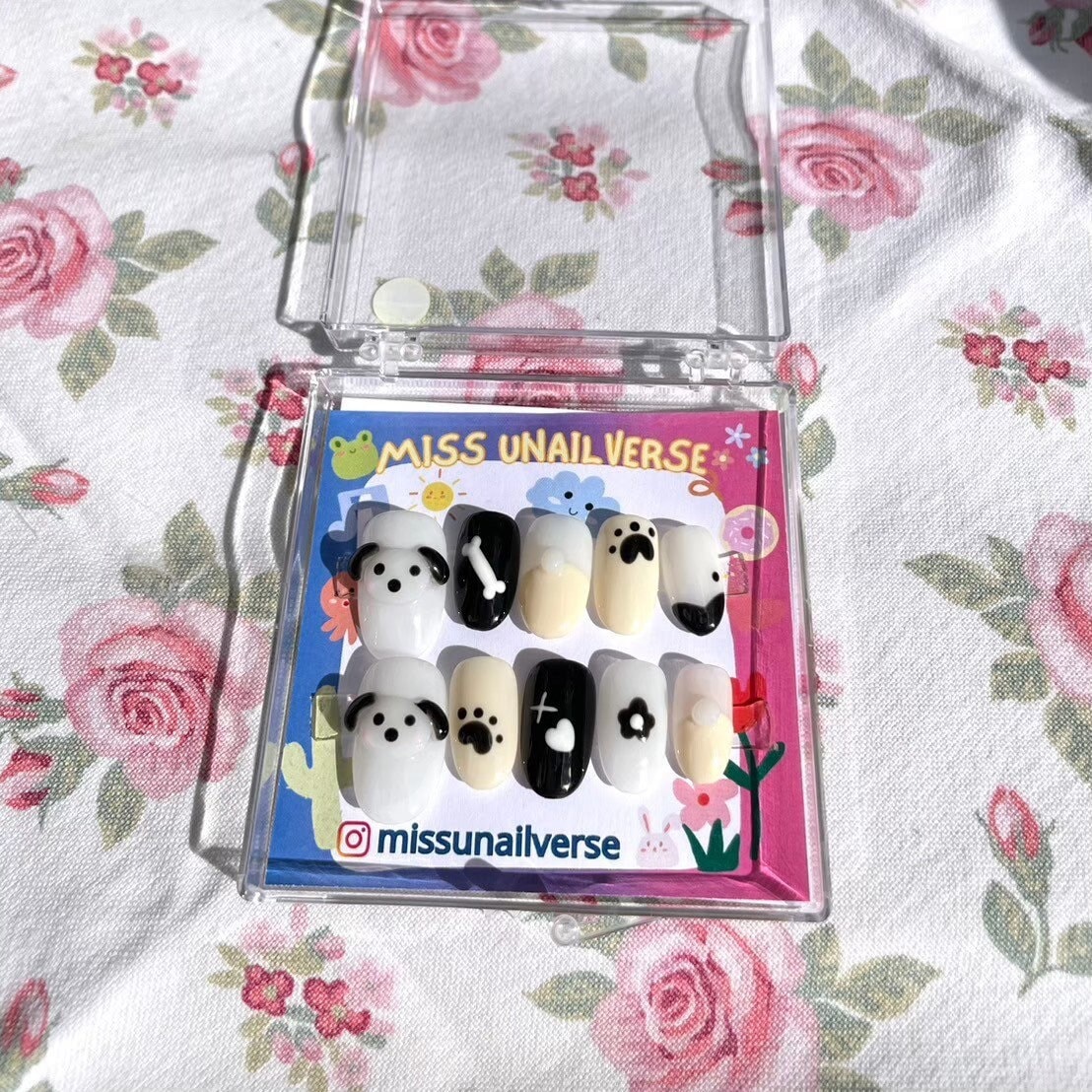 Press On Nails, Gelnägel, Glänzende Nägel, Süß, Handgemacht, Rosa, Puderrosa, Kleber-Nägel, Sticker-Nägel, Y2K Cute Pup Set | Größe S M L von Etsy - MissUnailverse