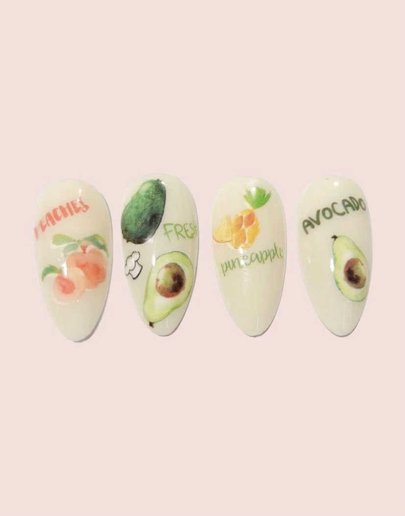 Fruit & Fun Drinks Nailart Sticker von Etsy - MixedStickyStuff