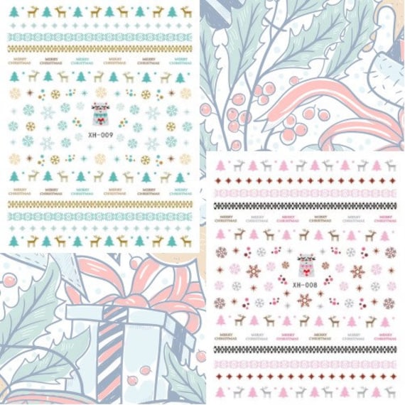 Weihnachtsnagel Sticker, Sweater Print Nail Stickers, Schneeflocke Nagel Aufkleber, Tier Weihnachtsnagel Aufkleber von Etsy - MonarchyandCo