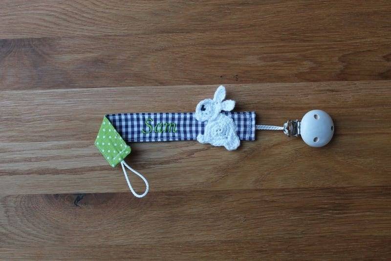 Schnullerband Dunkelblau Grün Hase Mit Namen Personalisiert/Schnullerhalter Schnullerkette Geschenk Zur Geburt von Etsy - Monemy