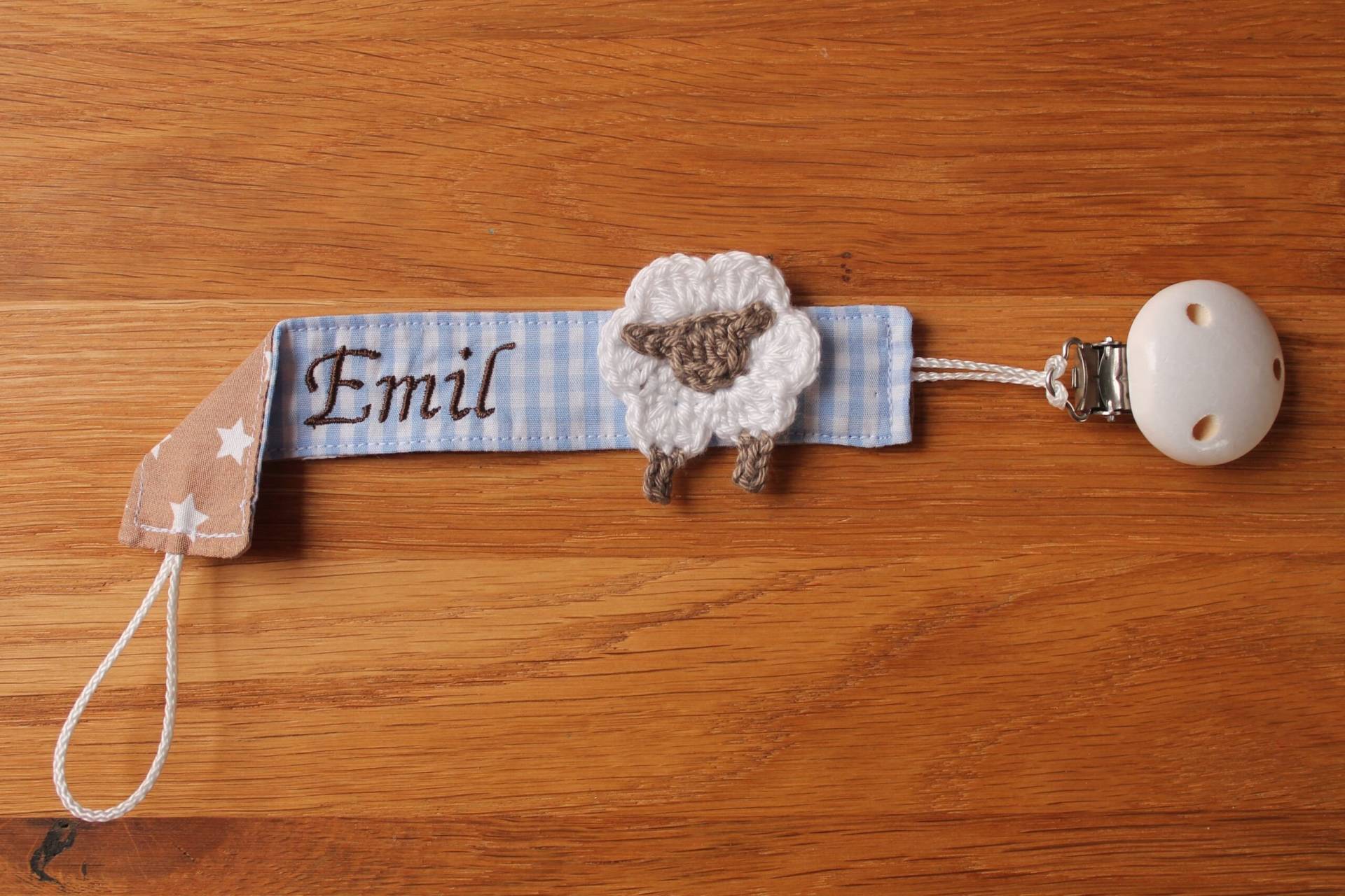 Schnullerband Hellblau Beige Schaf Mit Namen Personalisiert/Schnullerhalter Schnullerkette Geschenk Zur Geburt von Etsy - Monemy