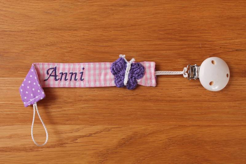 Schnullerband Rosa Flieder Schmetterling Mit Namen Personalisiert/Schnullerhalter Schnullerkette Geschenk Zur Geburt von Etsy - Monemy