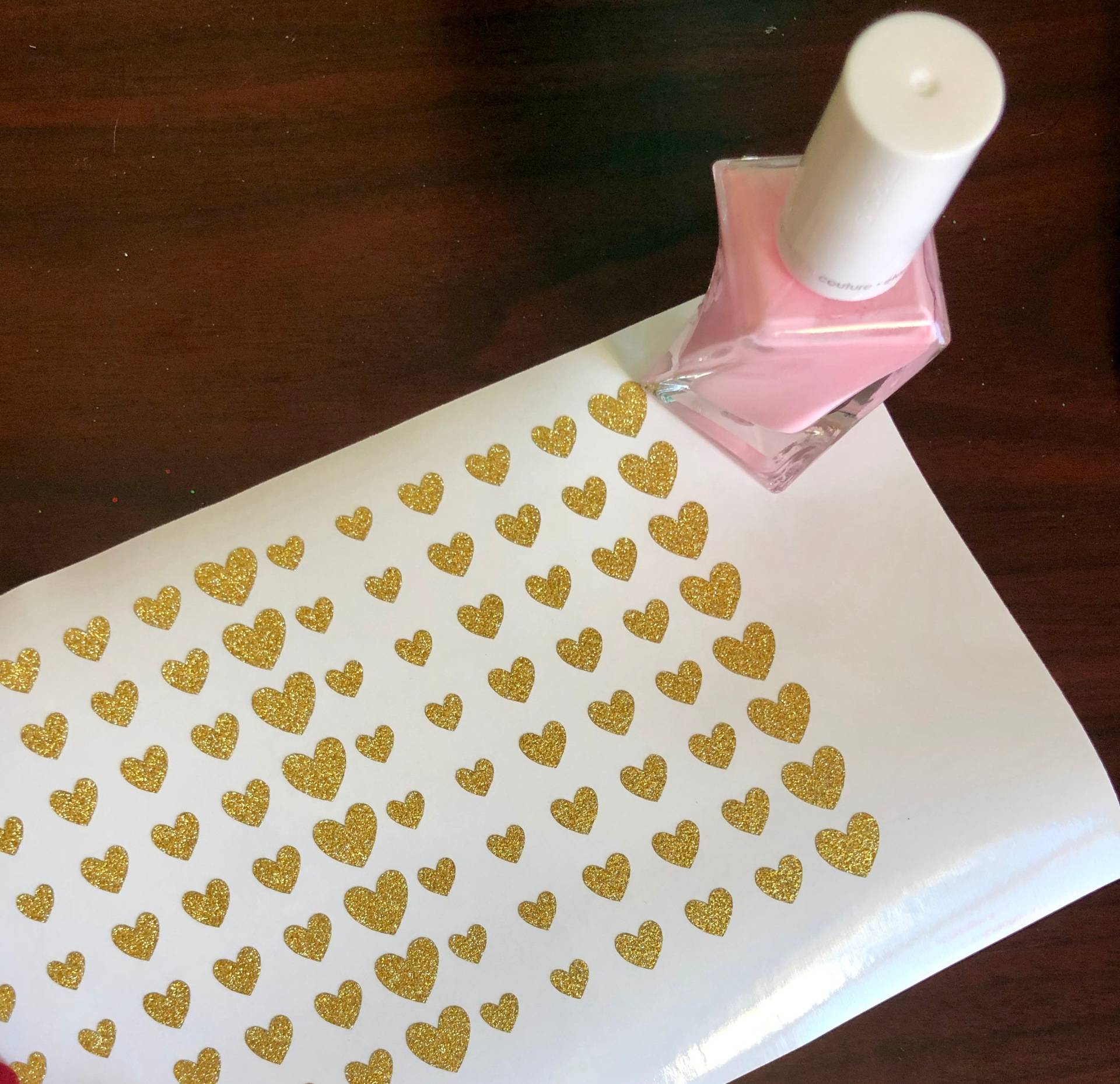 Glitter Gold Herz Nail Sticker Glitter Gold Herz Nail Sticker von Etsy - MonomoyCreations