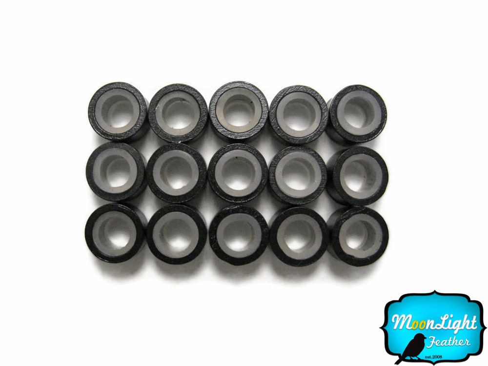10 Stück - Schwarze Silikon Mikro Ring Perlen Für Feather Haarverlängerungen 395 10 Stück - Schwarze Silikon Mikro Ring Perlen Für Feather Haarverlängerungen 395 von Etsy - MoonlightFeatherInc